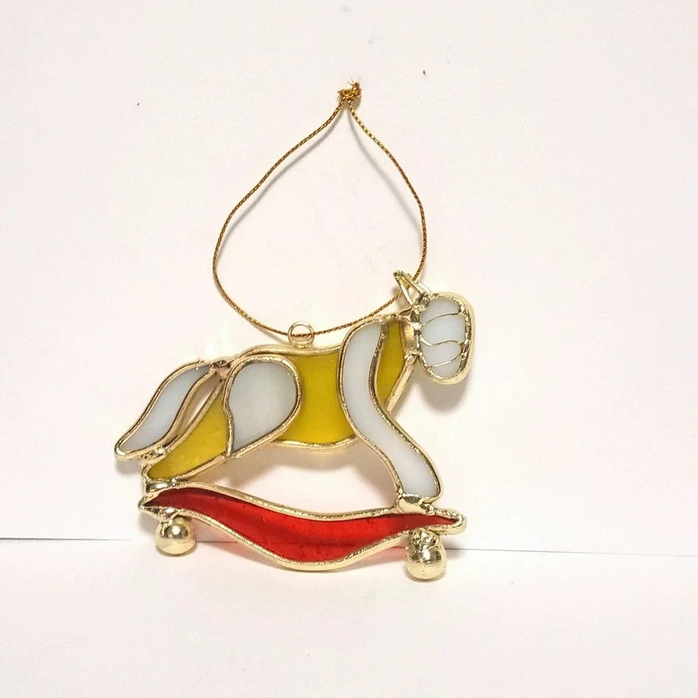 Vintage‎ Christmas Ornament Stained Glass Horse